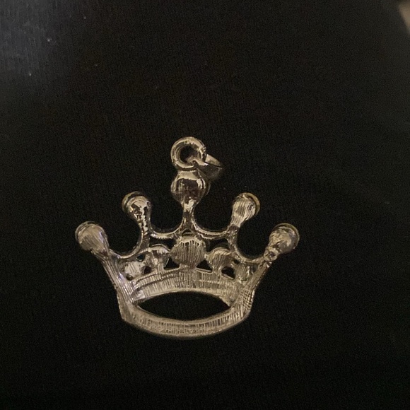 Vintage Rhinestone crown pendant - Picture 2 of 3